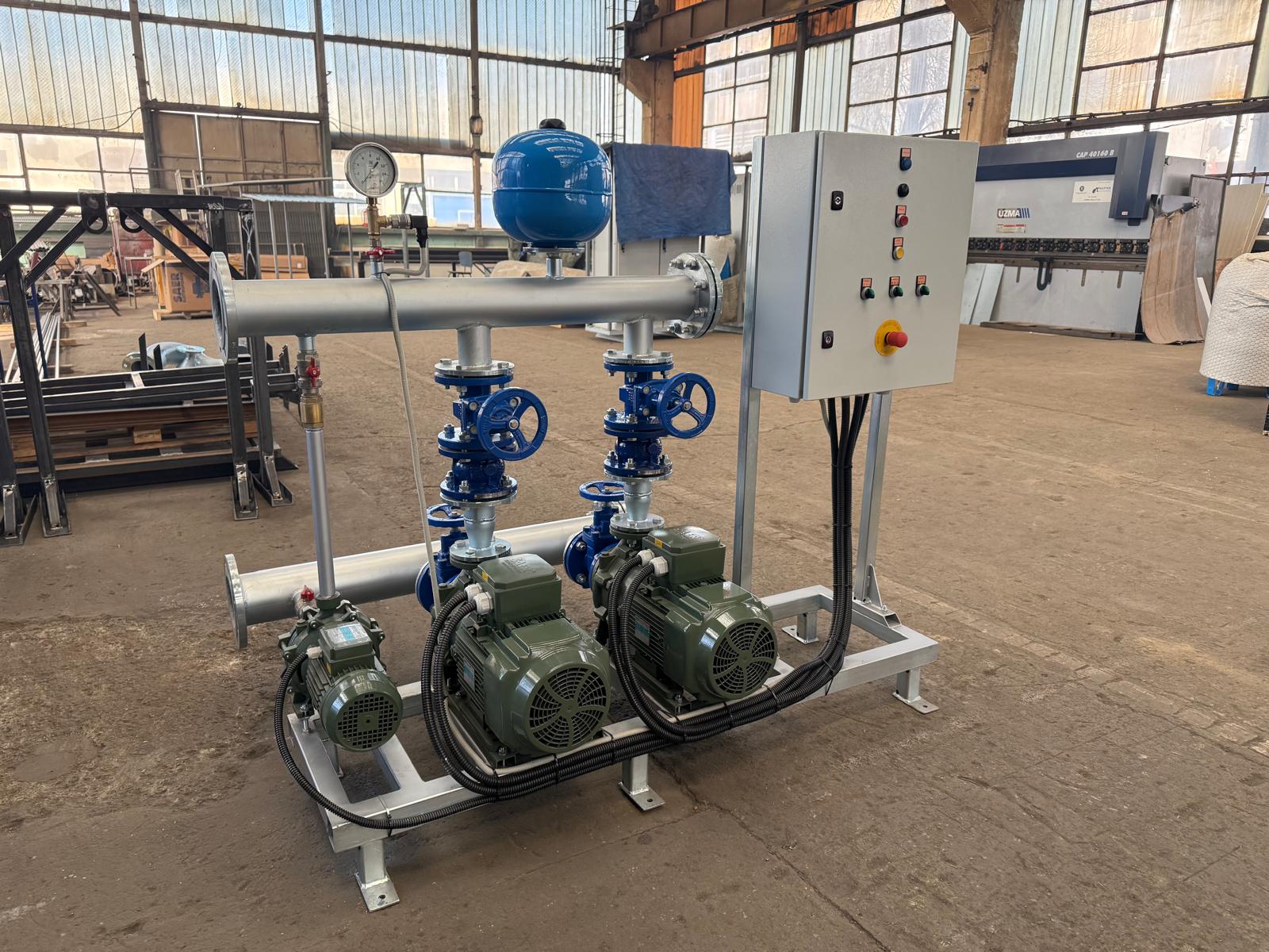 Grup de pompare antiincendiu,hidranti, (1A+1R + p), 2 x 10 l/s, 55 mCA + pilot